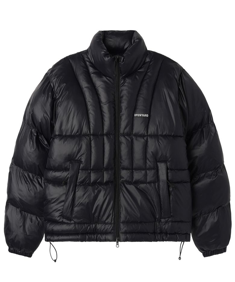 VERTICAL PANEL PUFFER JACKET - BLACK