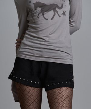 컷 오프 빈티지 쇼츠 블랙