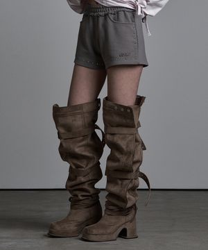 컷 오프 빈티지 쇼츠 다크 그레이