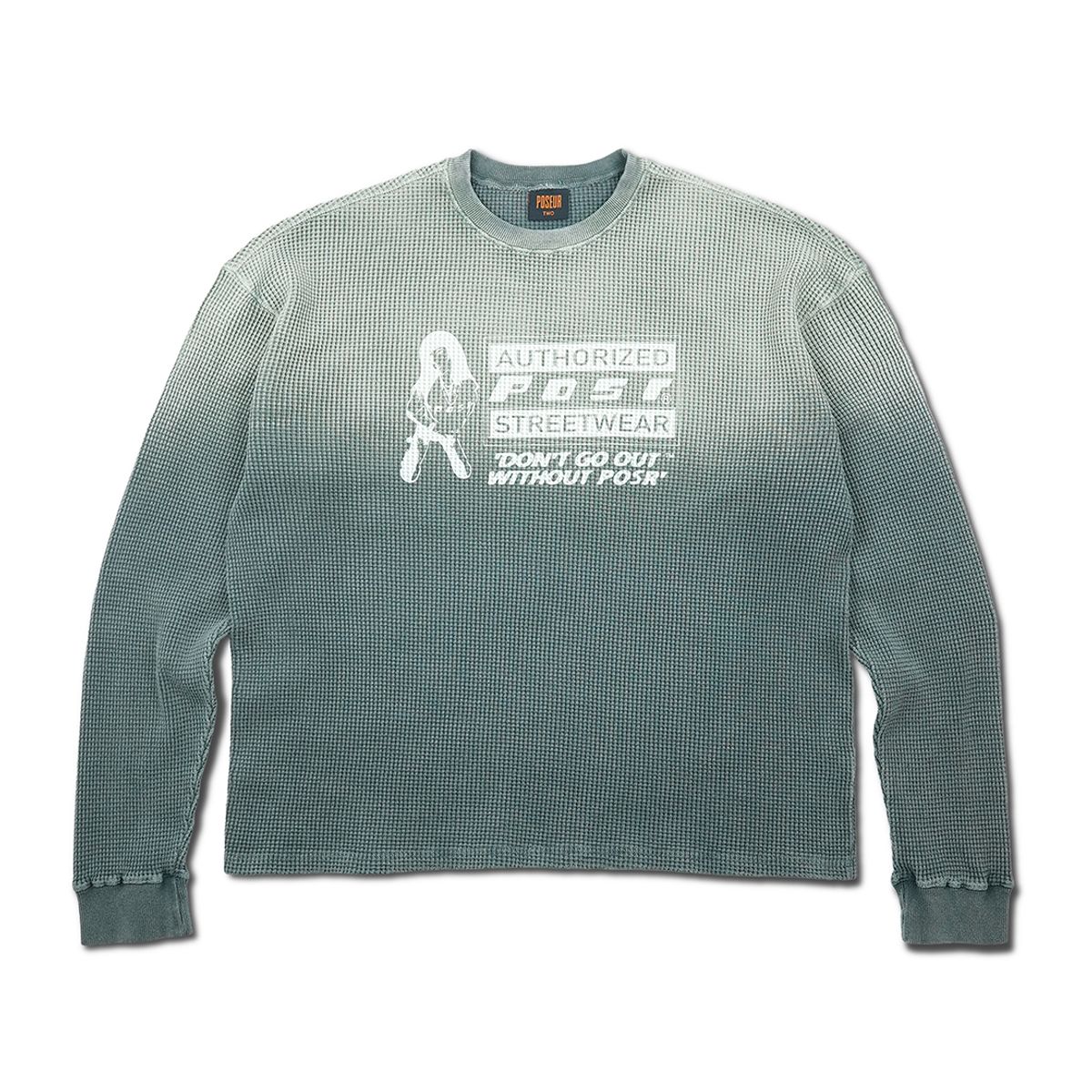 피오에스알(POSR) OVD POSR WAFFLE TEE / FADED GREEN