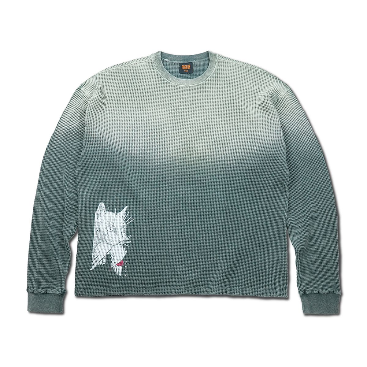 피오에스알(POSR) OVD PREDATOR WAFFLE TEE / FADED GREEN