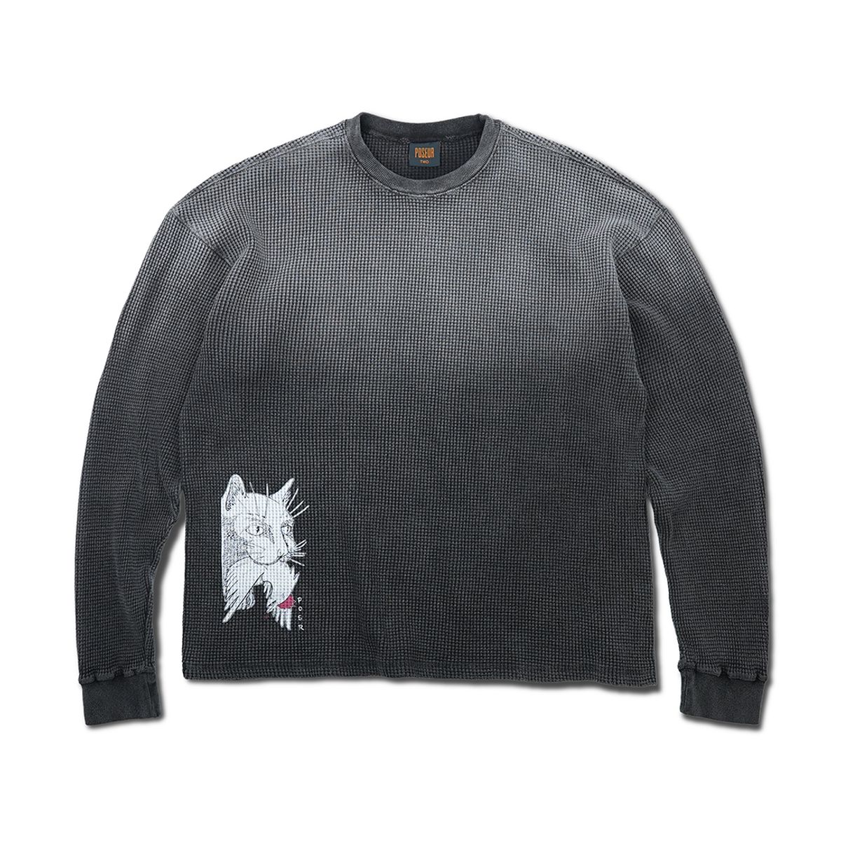 피오에스알(POSR) OVD PREDATOR WAFFLE TEE / FADED BLACK