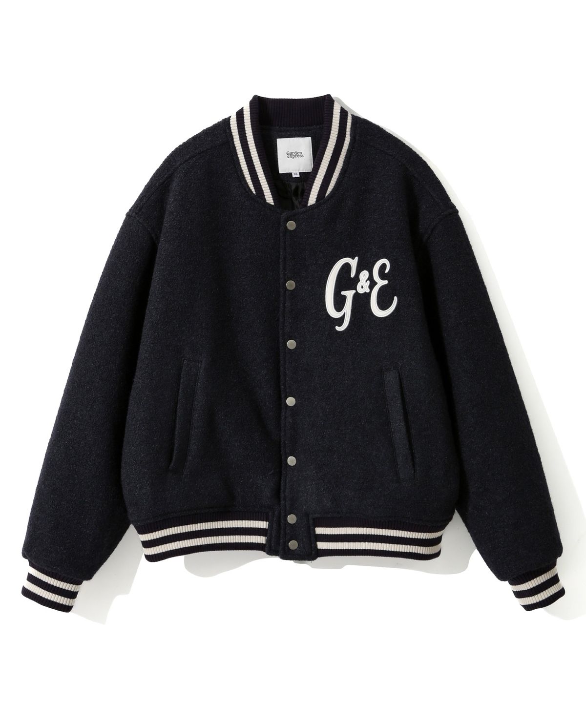 가든익스프레스(GARDEN EXPRESS) Wool Boucle Varsity Jacket (navy)