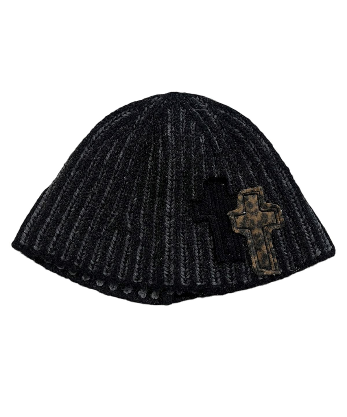 스케이터락(SK8ER ROCK) Tone on Tone Cross Beanie ((black))