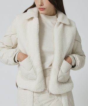 여성 머스코비 퍼배색 점퍼 [캐시미어 크림]_HE4JP530