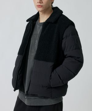 남성 머스코비 퍼배색 점퍼 [매트 블랙]_HE4JP020