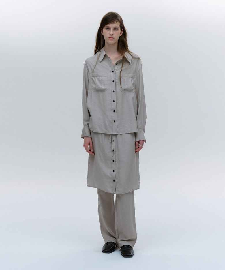 SOFT TWILL SKIRT PANTS [MOCHA]