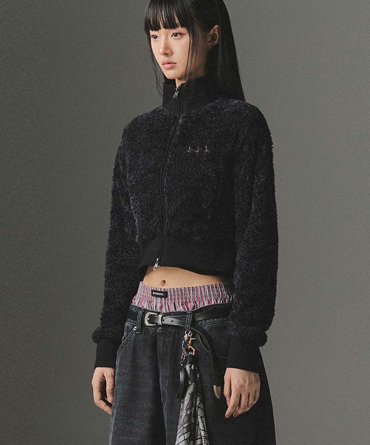 낫포너드(NOT4NERD) W Chasm Eye High Neck Boucle Zip Up - Black