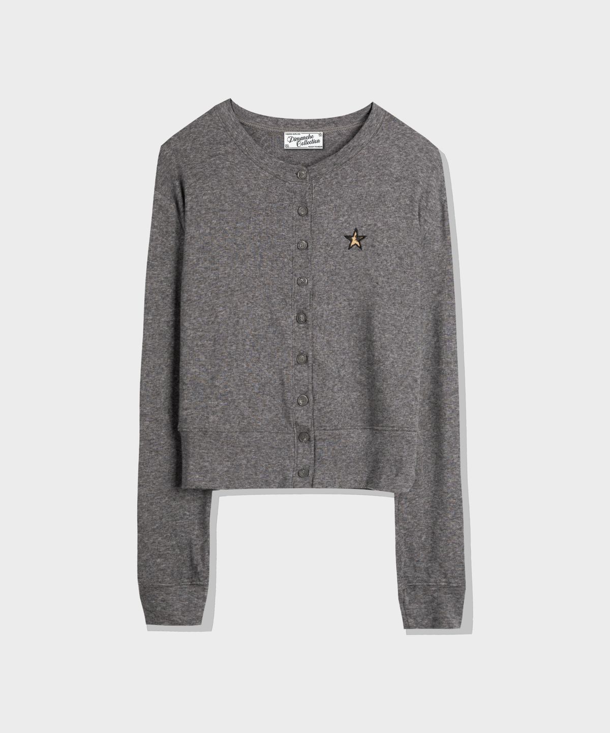 디망쉬(dimanche) Leopard Star Cardigan (grey)