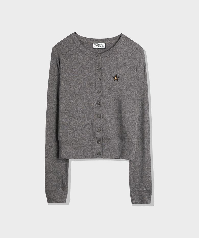 Leopard Star Cardigan (grey)