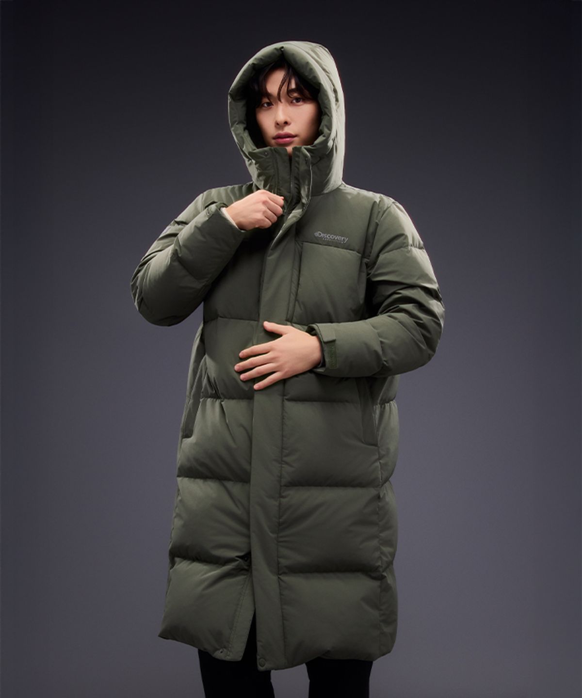 디스커버리 익스페디션(DISCOVERY EXPEDITION) 남성 레스터G 구스다운 롱패딩 (D.Khaki)