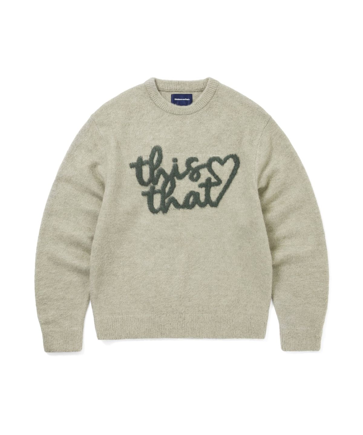 디스이즈네버댓(THISISNEVERTHAT) Heart Logo knit Sweater Sand