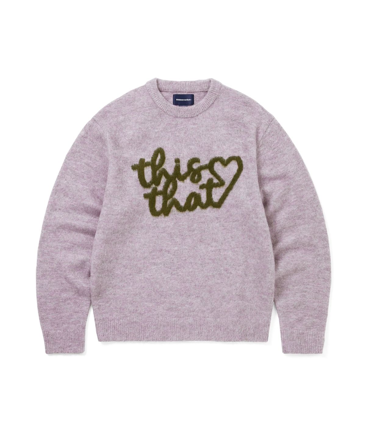디스이즈네버댓(THISISNEVERTHAT) Heart Logo knit Sweater Lavender