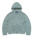 Crochet Knit Zip Up Hoodie Light Blue