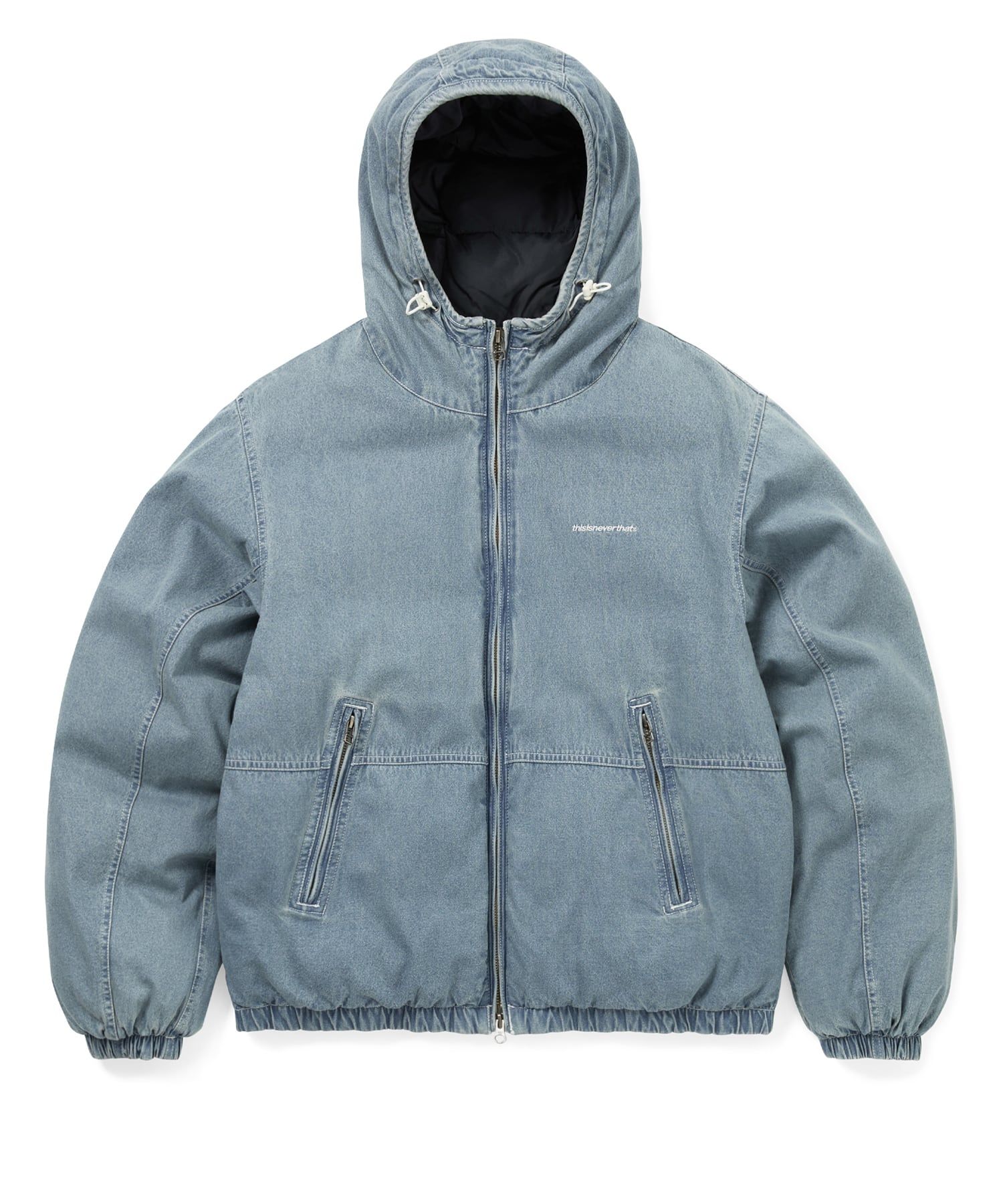 MUSINSA | thisisneverthat Denim Down Puffer Jacket Washed Blue