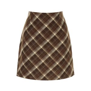 사선체크미니스커트_I5C-CSK010