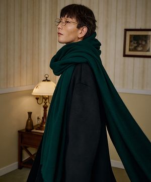 유니섹스 에어울 머플러 그린