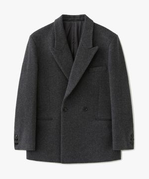 (우먼)울 100 하프 코트 차콜