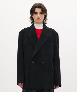 (우먼)울 100 하프 코트 블랙