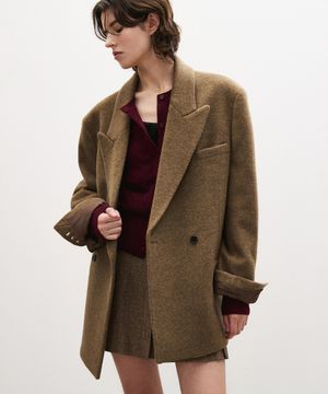 (우먼)울 100 하프 코트 브라운