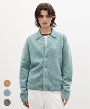 (우먼)울 80 부클 카라 가디건 - 3 COLOR