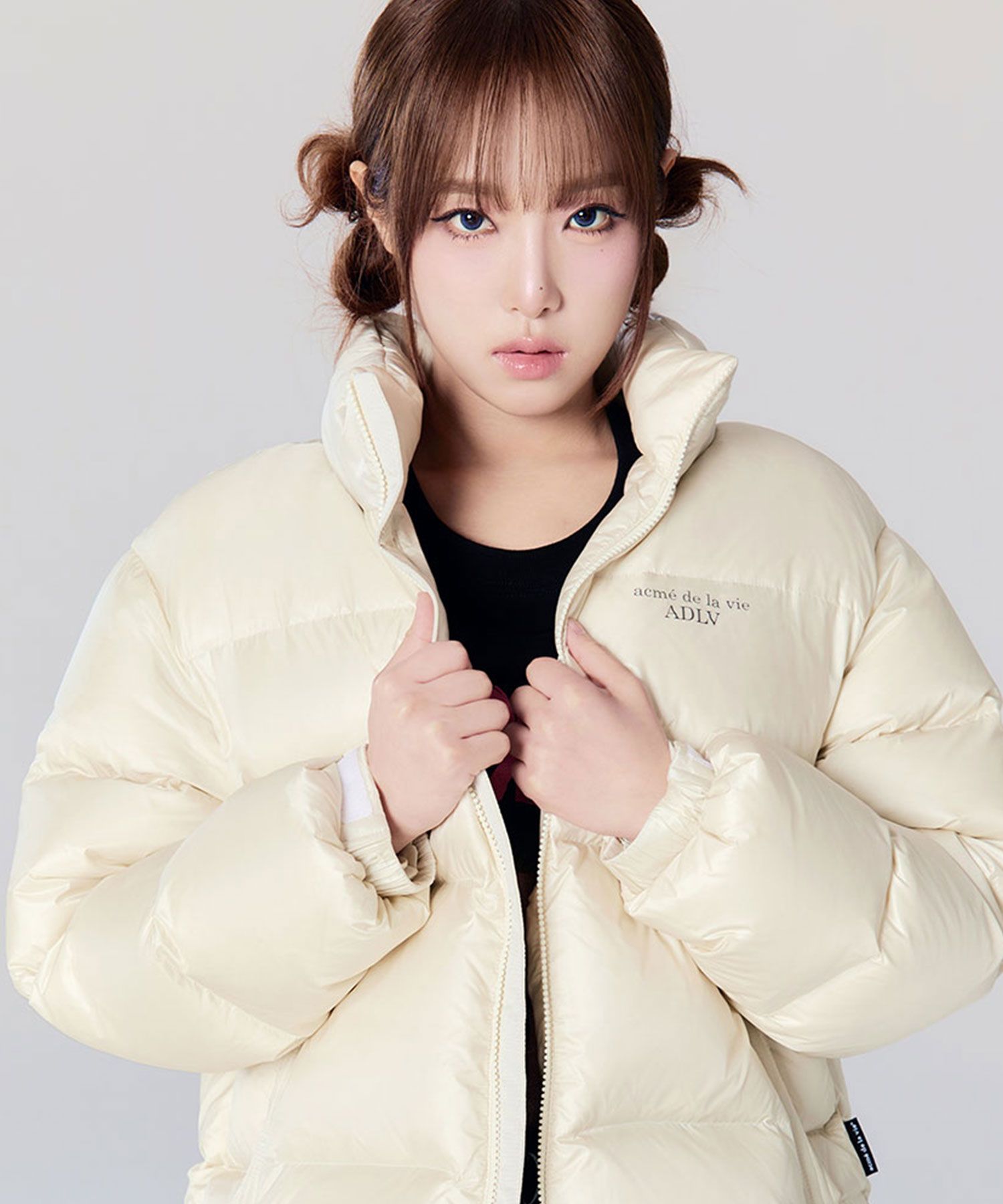 MUSINSA | acmé de la vie STITCH BASIC LOGO SHORT DUCK DOWN JACKET