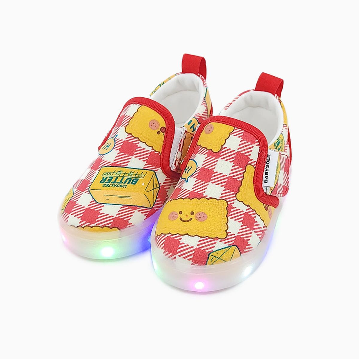 베이비솔(BABYSOLE) 버터체크 LED 슬립온