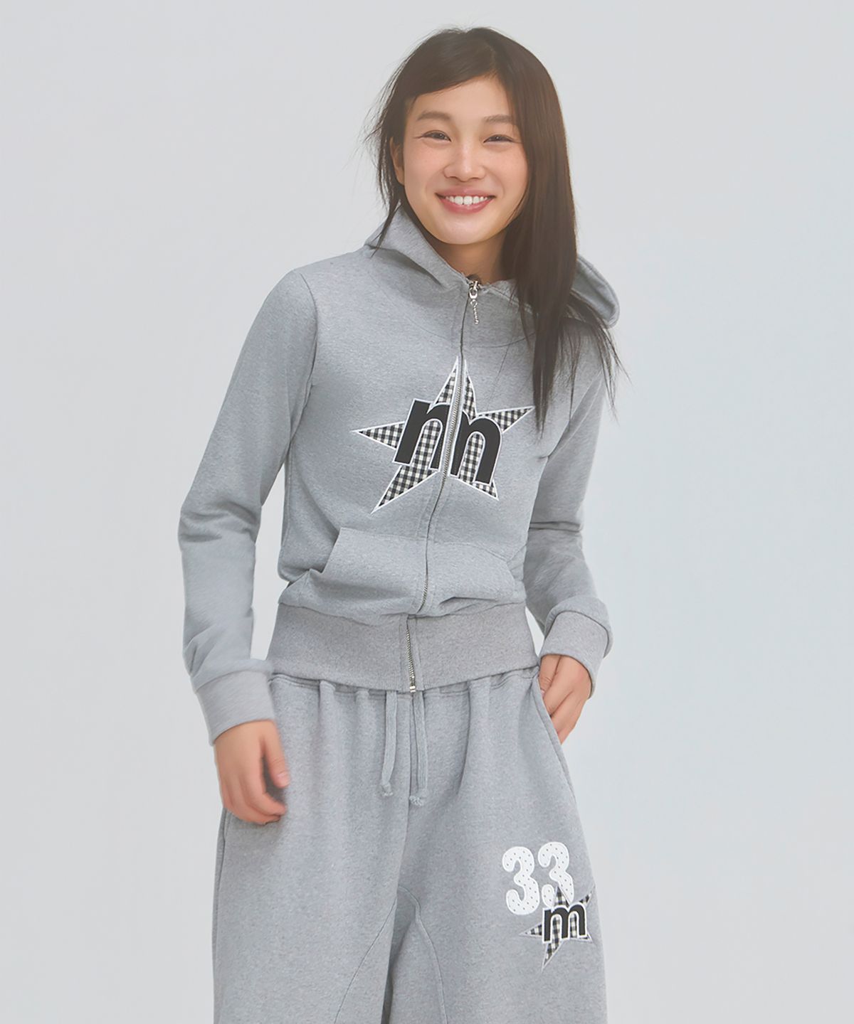 미니멀페어(MINIMALPAIR) MP Highneck Hood Zip Up Gray