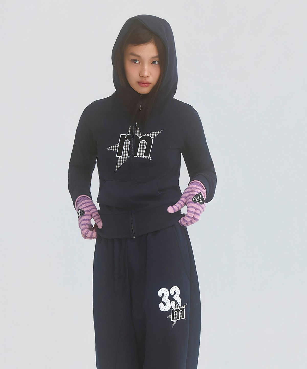미니멀페어(MINIMALPAIR) MP Highneck Hood Zip Up Navy