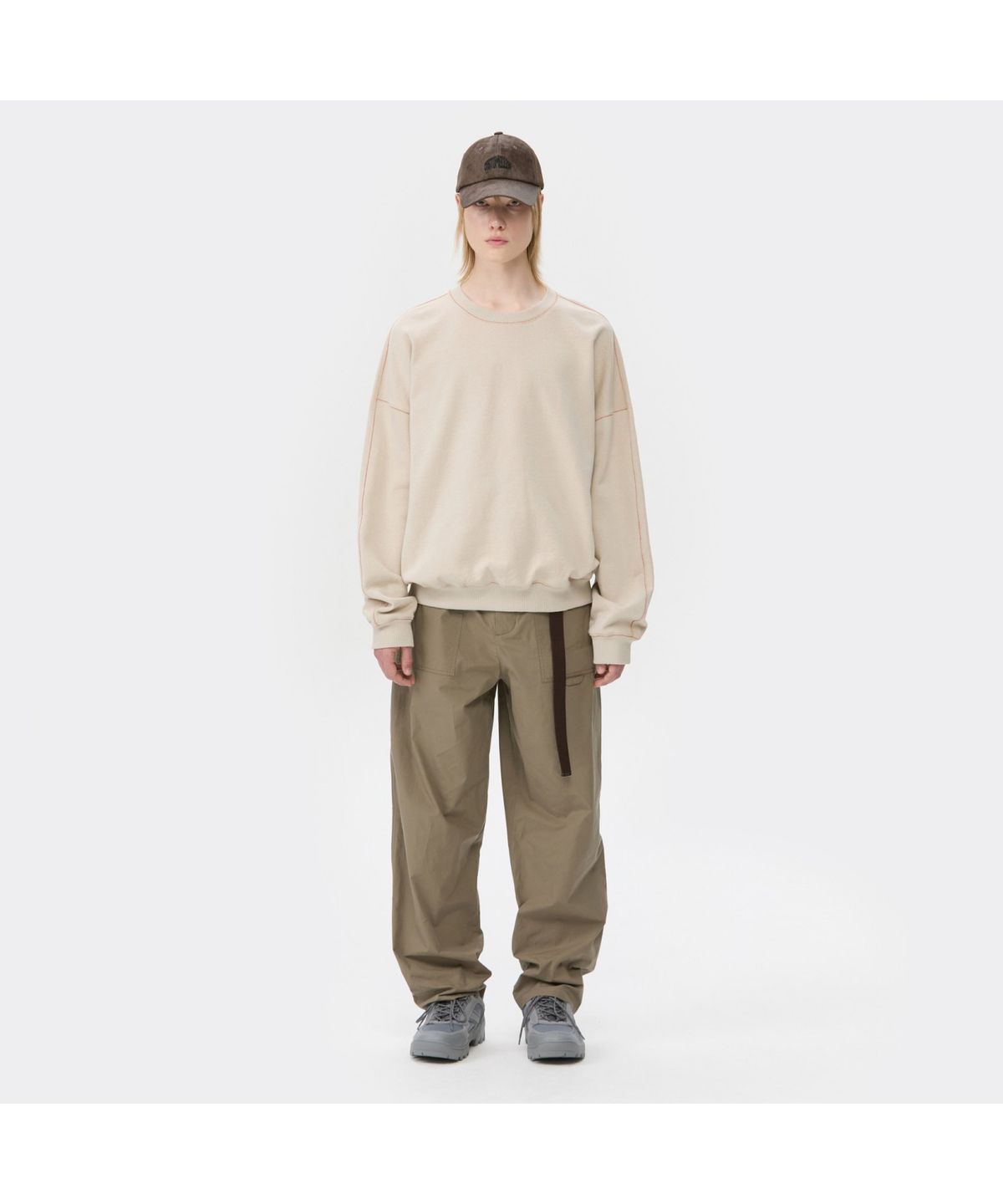 커스텀멜로우(CUSTOMELLOW) Beige Two Tone Sweatshirt CWTAW25622ORX