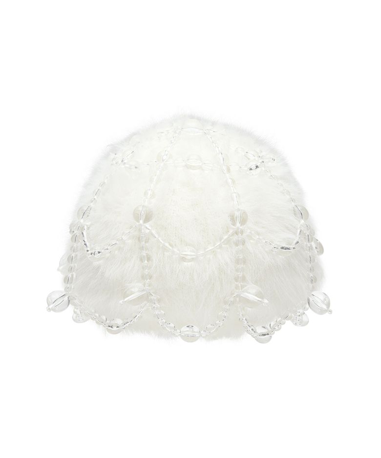 [X SUSAN FANG] FURRY BUBBLE HAT - WHITE