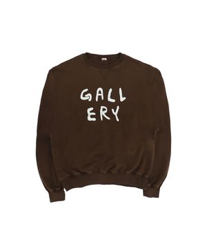 Gallery Logo Washed Sweatshirts  - Brown