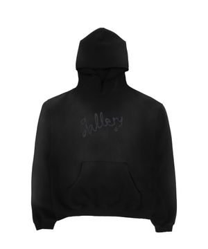 Gallery Tape Logo Washed Hoodie - Black