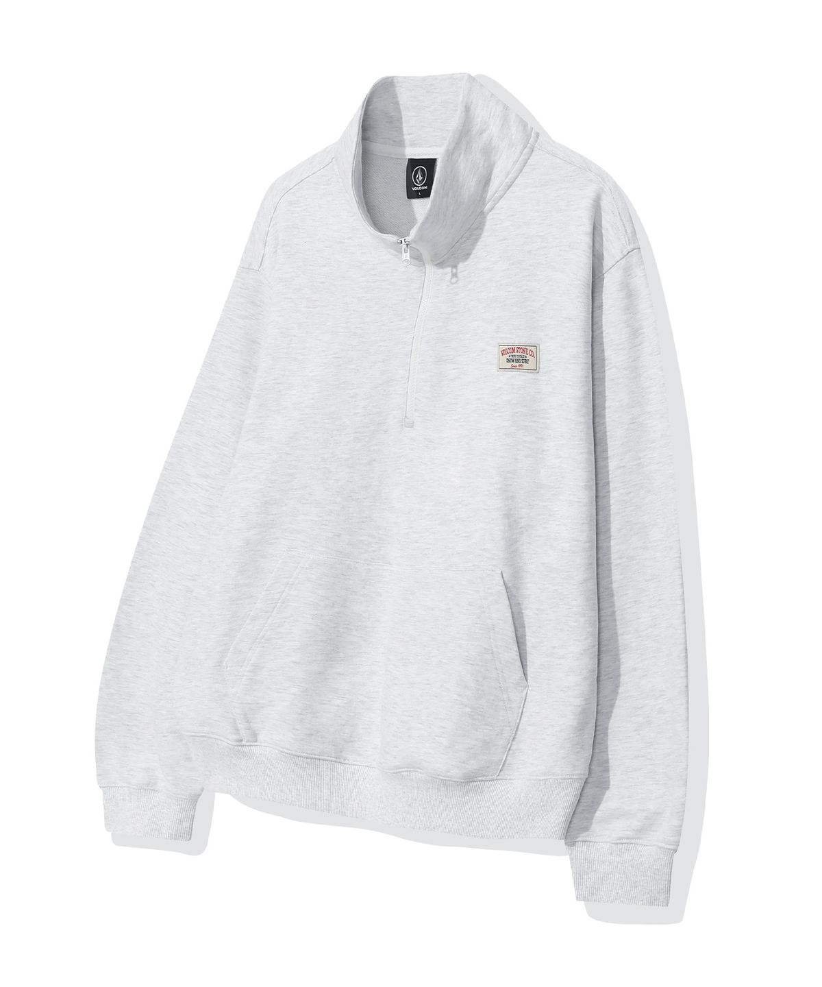 볼컴(VOLCOM) 스노우 앤 서프 하프 집업 맨투맨(아이스 그레이)