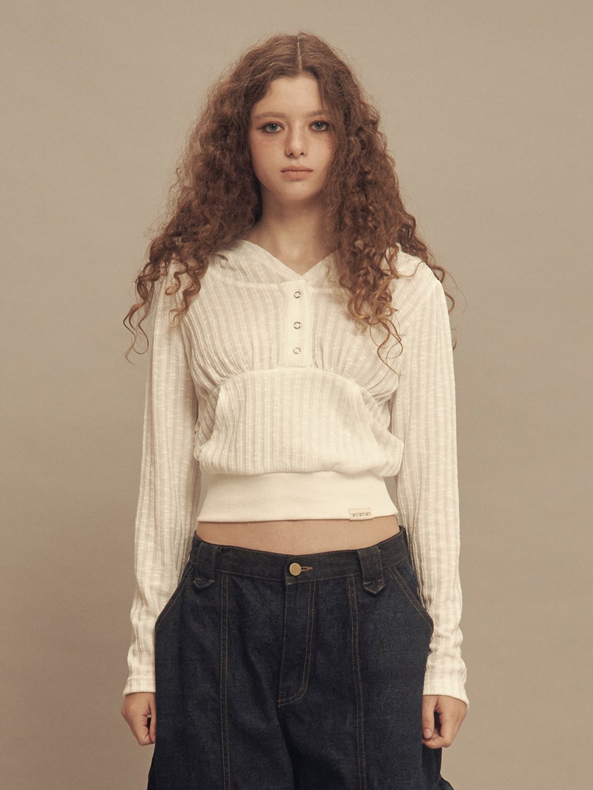 쎄쎄쎄(SETSETSET) 시그니처 쓰리버튼 후드 화이트
