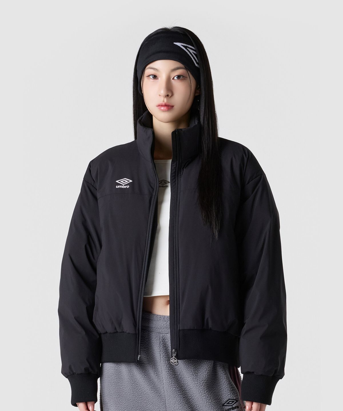 엄브로(UMBRO) 우먼스 스탠넥 패딩 자켓 블랙 UQ422SPJO3