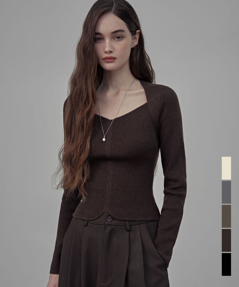 Heart-Neck Knit_5Colors