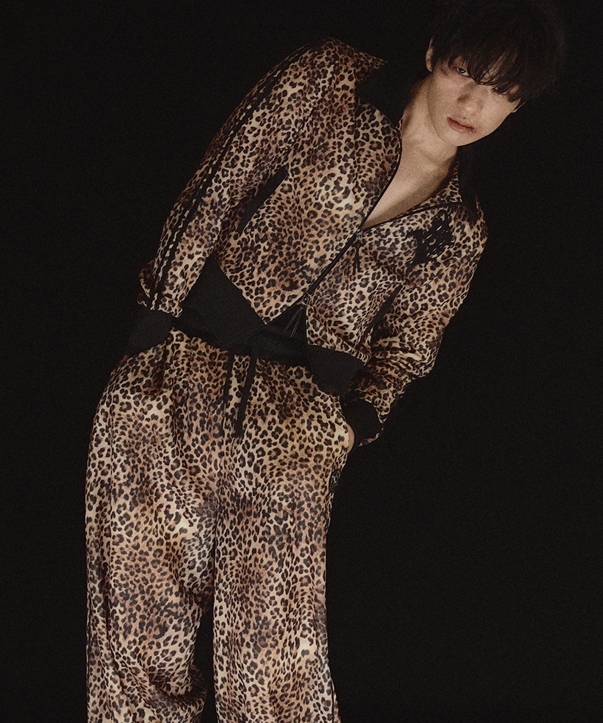 레씨토(LECYTO) Leopard Track Zip-Up Jacket_[Brown]