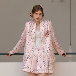 Cest_Polka dot lace blazer
