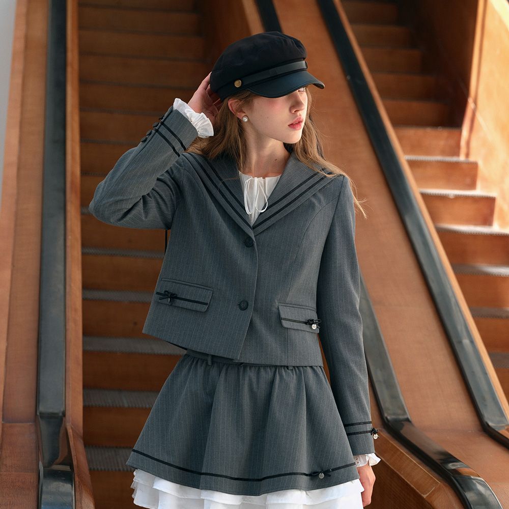 MUSINSA公式 | CEST MOIDEW Cest_College style sailor collar jacket