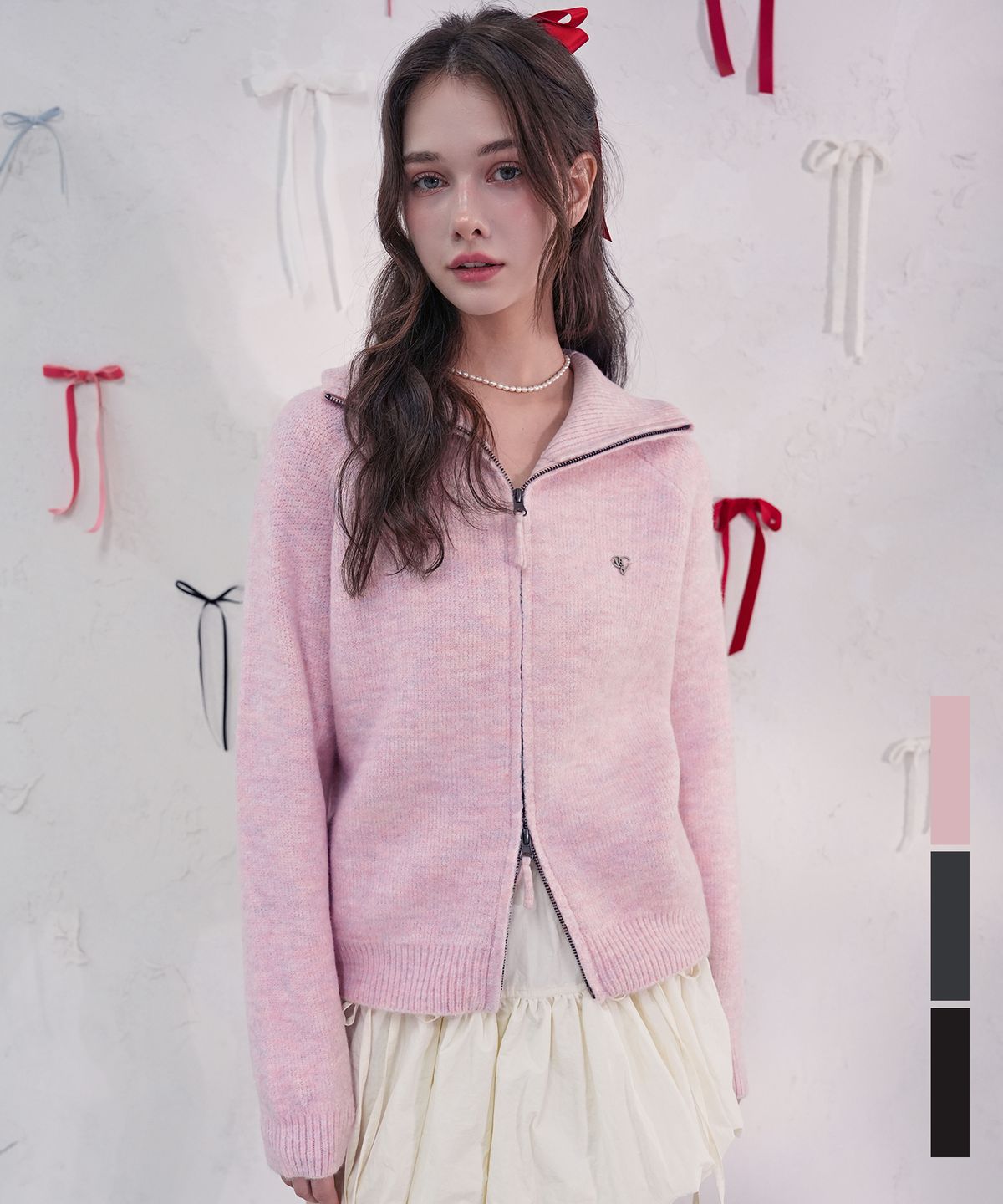 비바셔스(VIVACIOUS) Rose Mignon Zip-up_3Colors