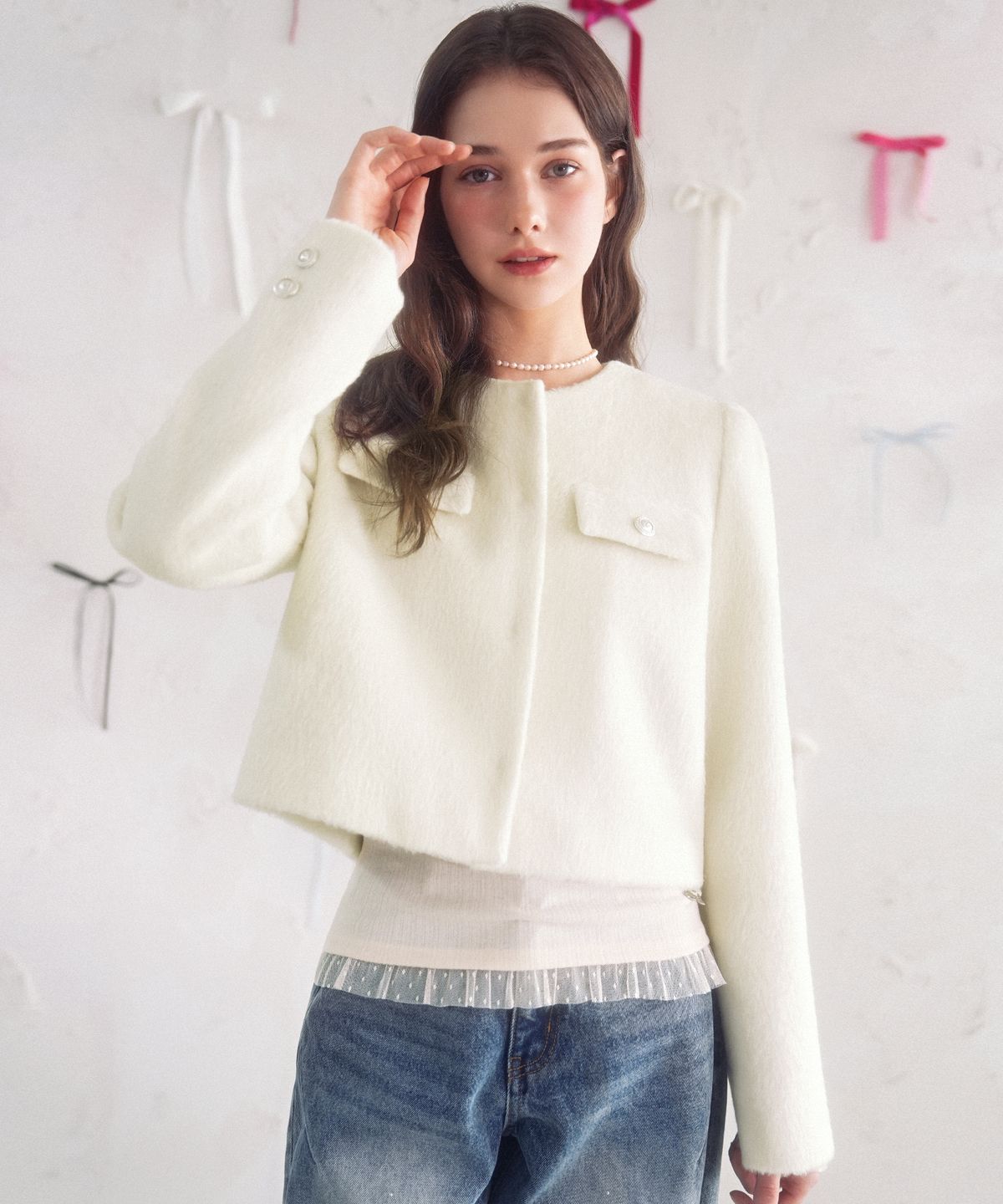 비바셔스(VIVACIOUS) Etoile Rose Jacket IVORY