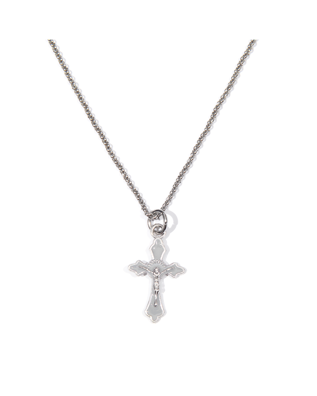 조거쉬(JOEGUSH) Mini Rosario Necklace (Light Grey)