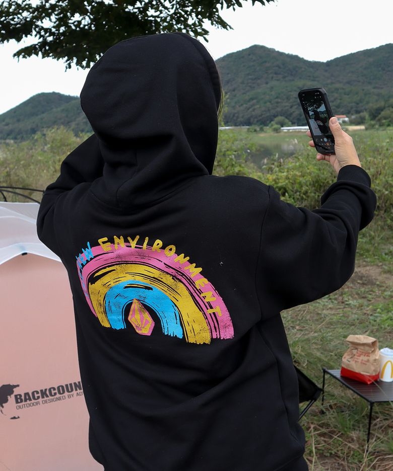 브러시 레인보우 후드(블랙)