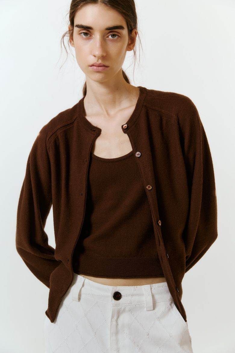 Essential Wool Cardigan (Brown)