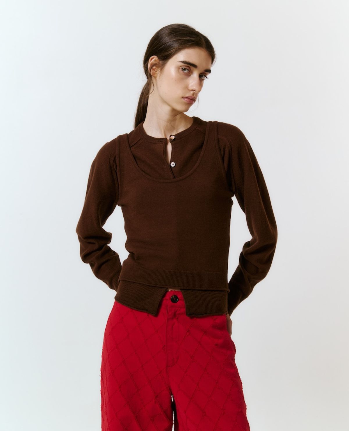 매기(MAGGIE) Essential Wool Sleeveless (Brown)