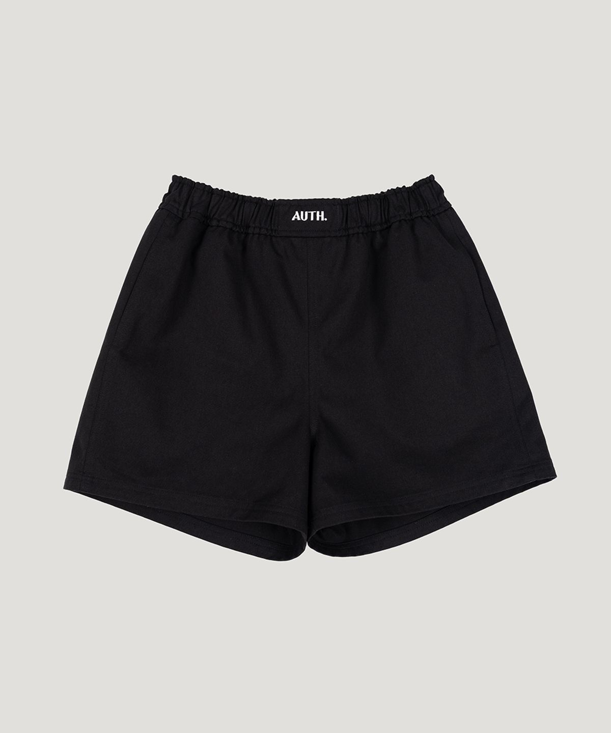 어쓰(AUTH.) 로고 밴딩 코튼 쇼츠 (블랙)