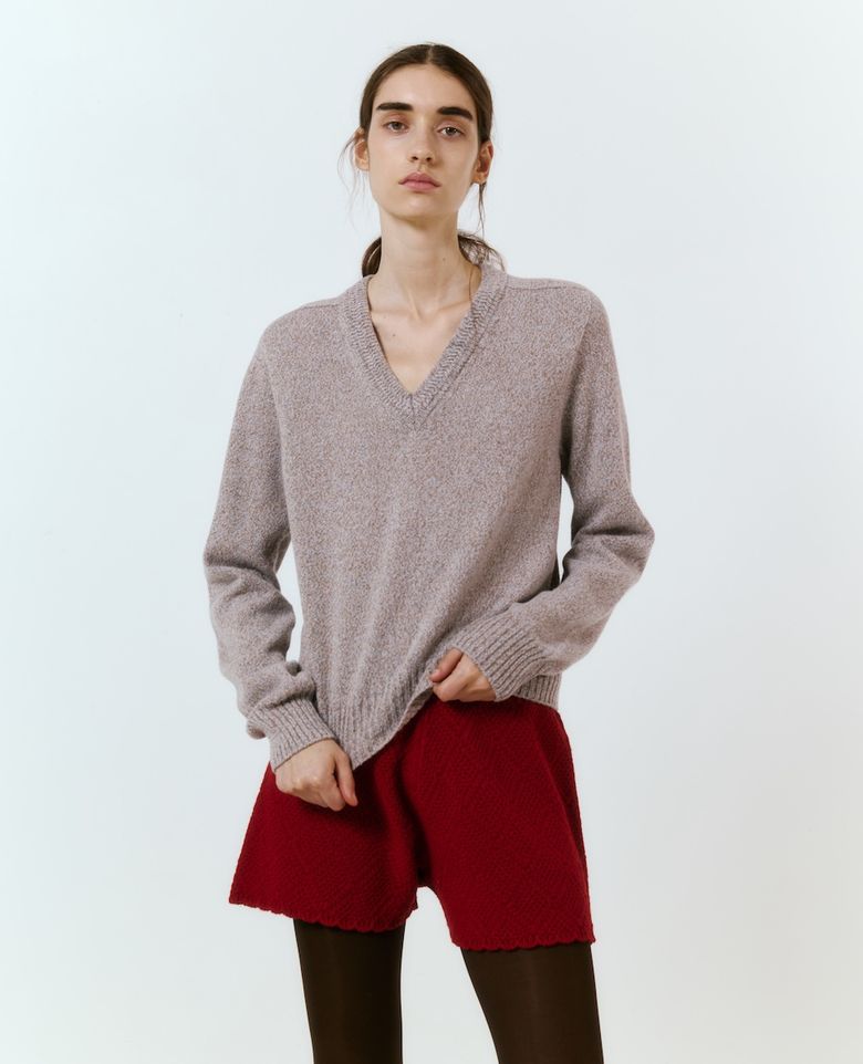 Argyle Knit Shorts (Red)