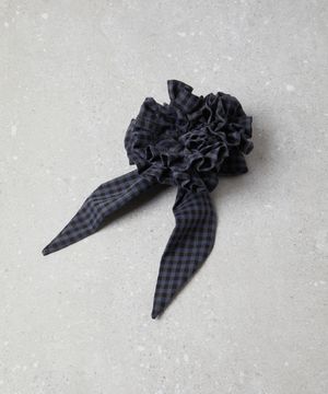Fev_Ruffle Hair Scrunchie(navy)_DFAOA25506NAY