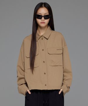 여성) 멀티포켓 버튼 크롭 셔켓